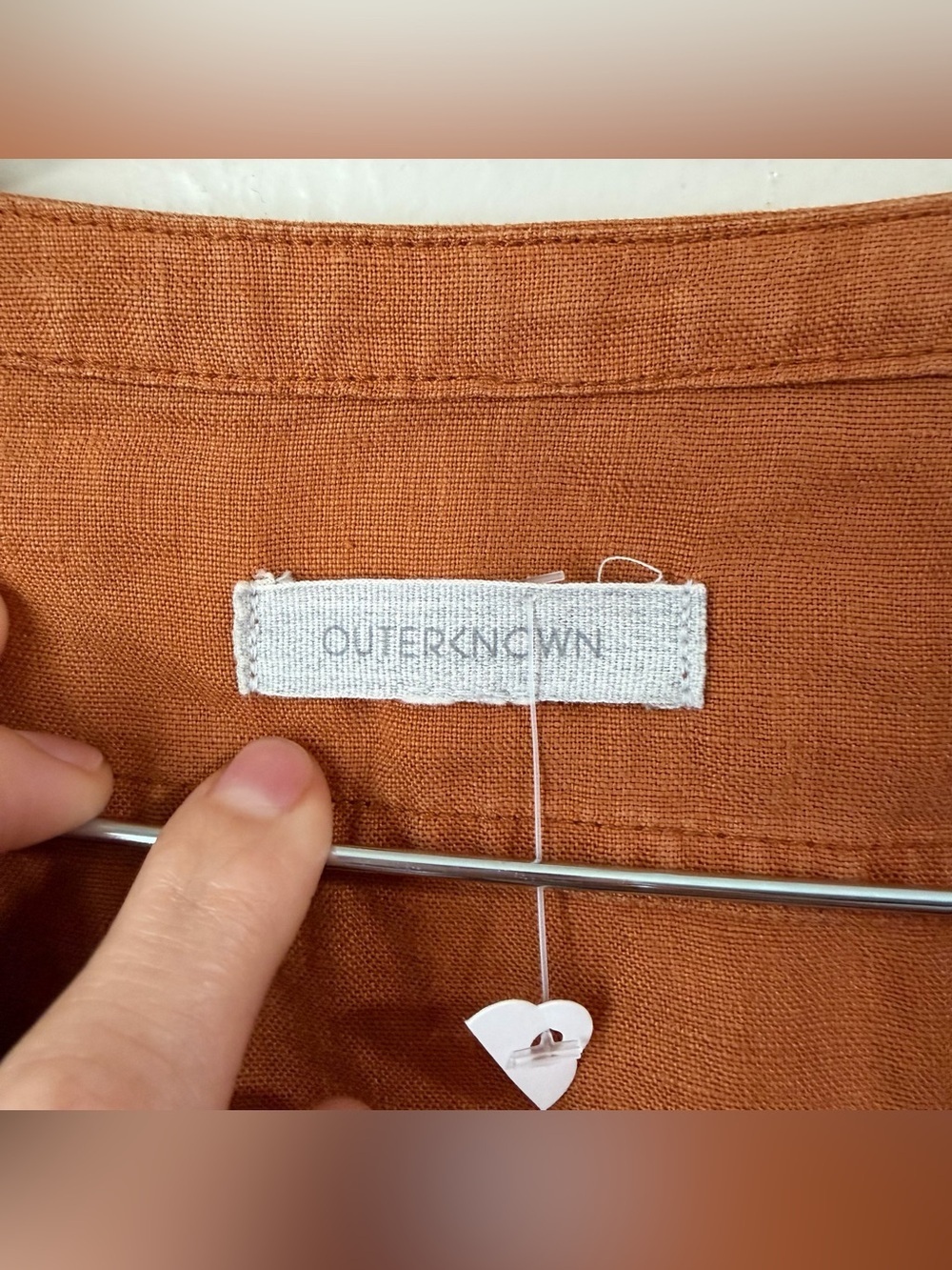 Outerknown Retrograde Linen Jumpsuit Rustic Orange Boho Utility Coveralls XS - Picture 6 of 14